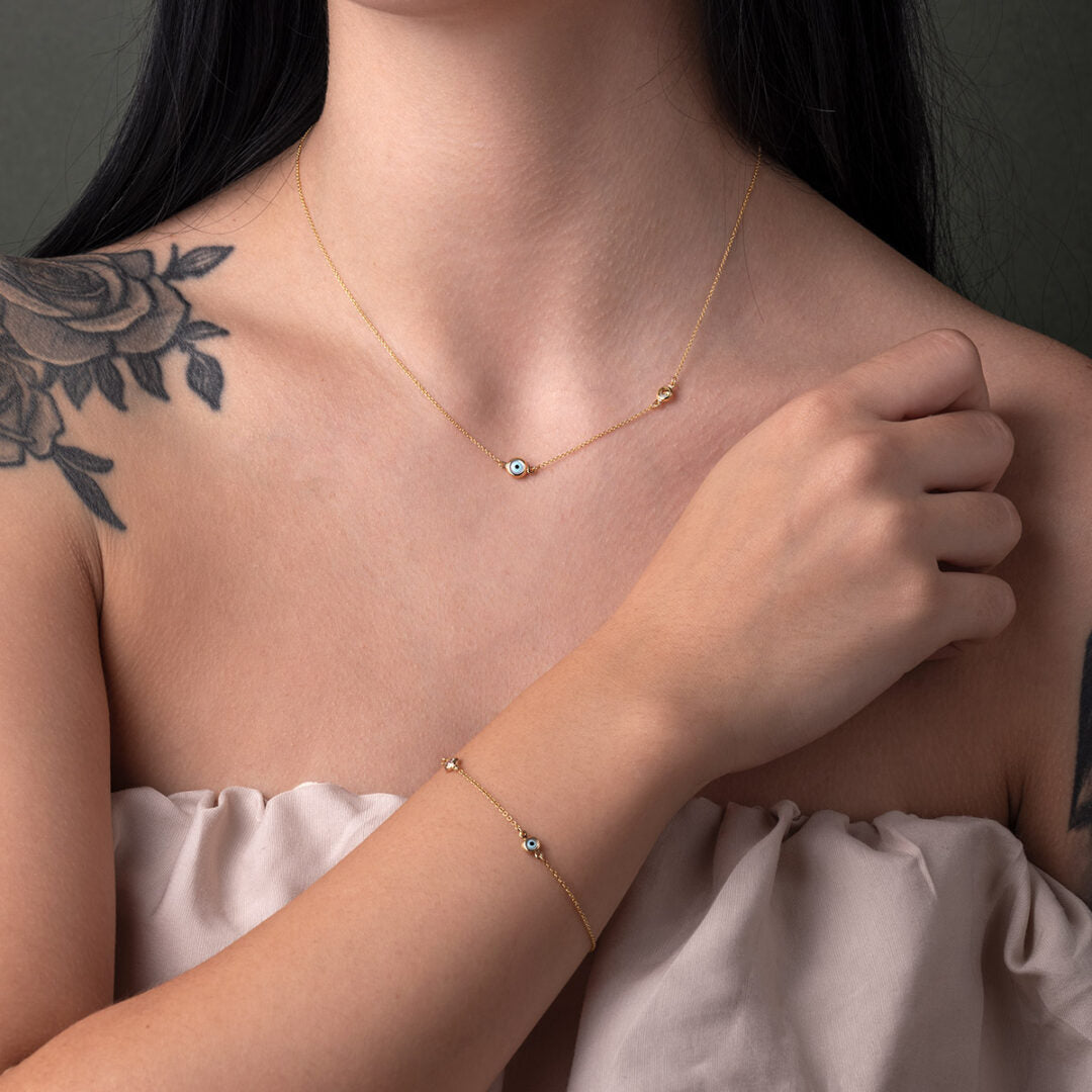 Eye Circle Necklace - 14K Gold