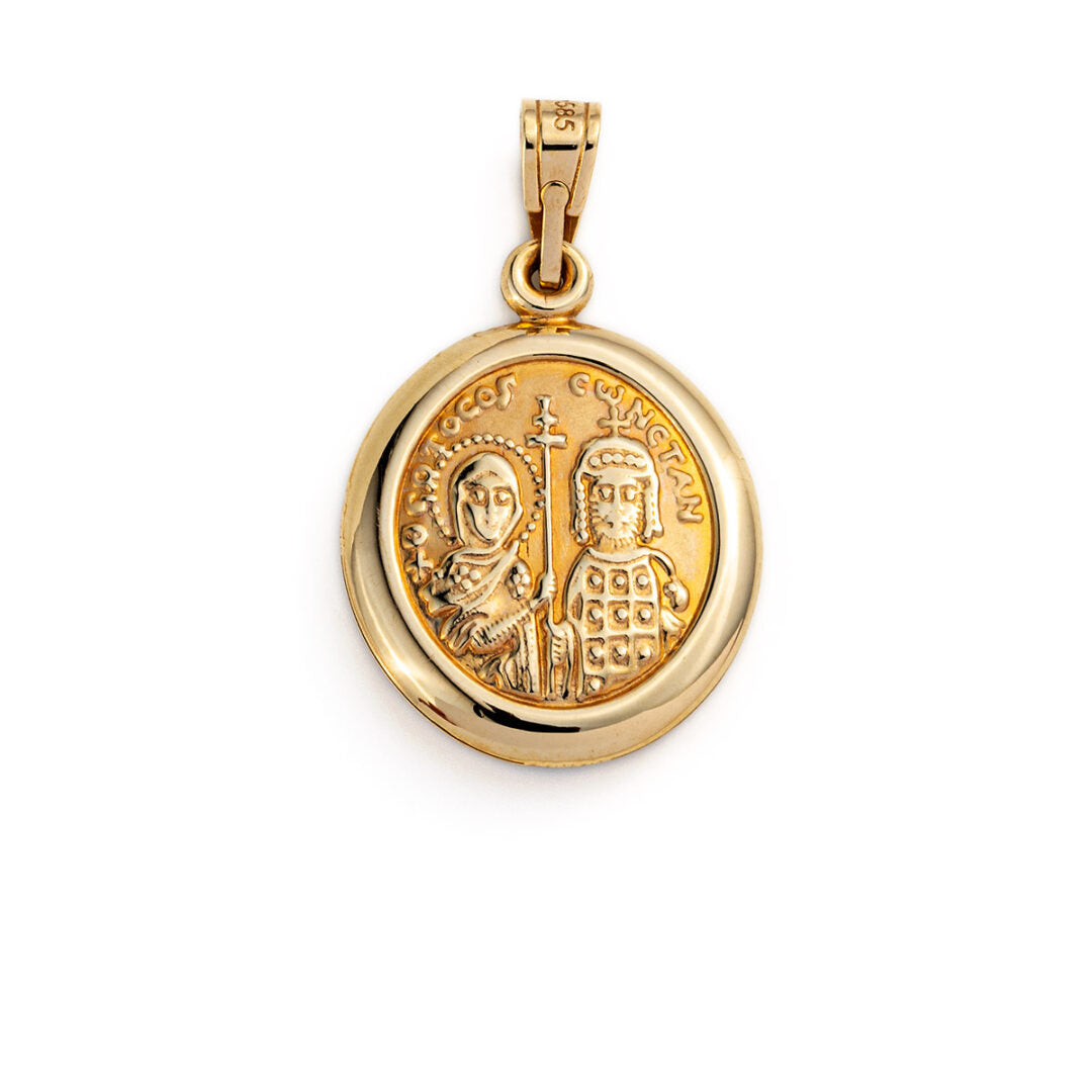 Virgin Mary and Jesus Pendant - 14K Gold