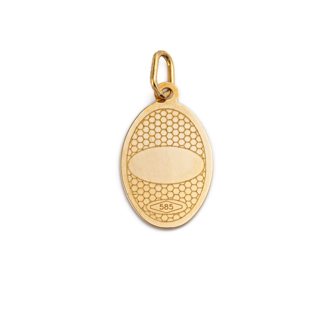 Virgin Mary and Jesus Pendant - 14K Gold