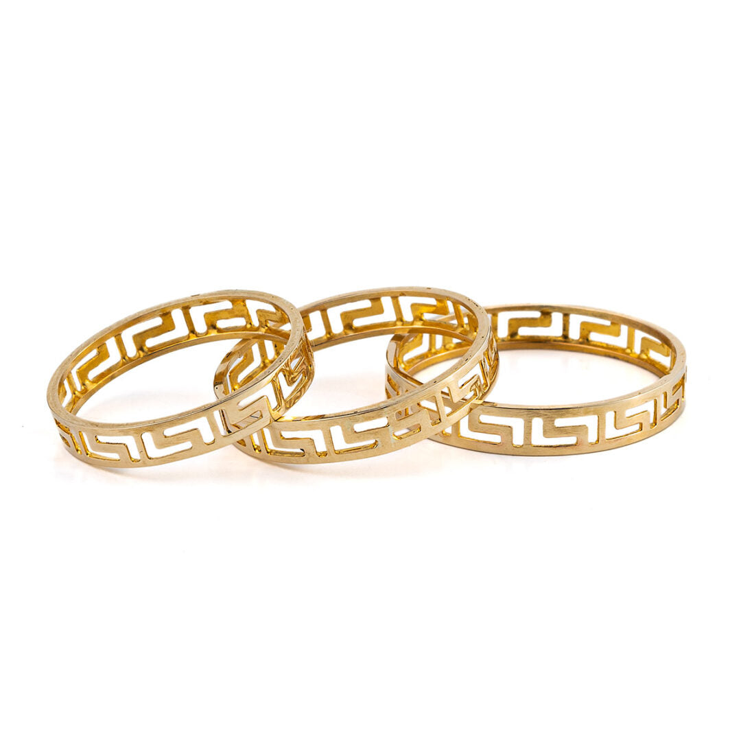 Greek Key Gold Band Ring