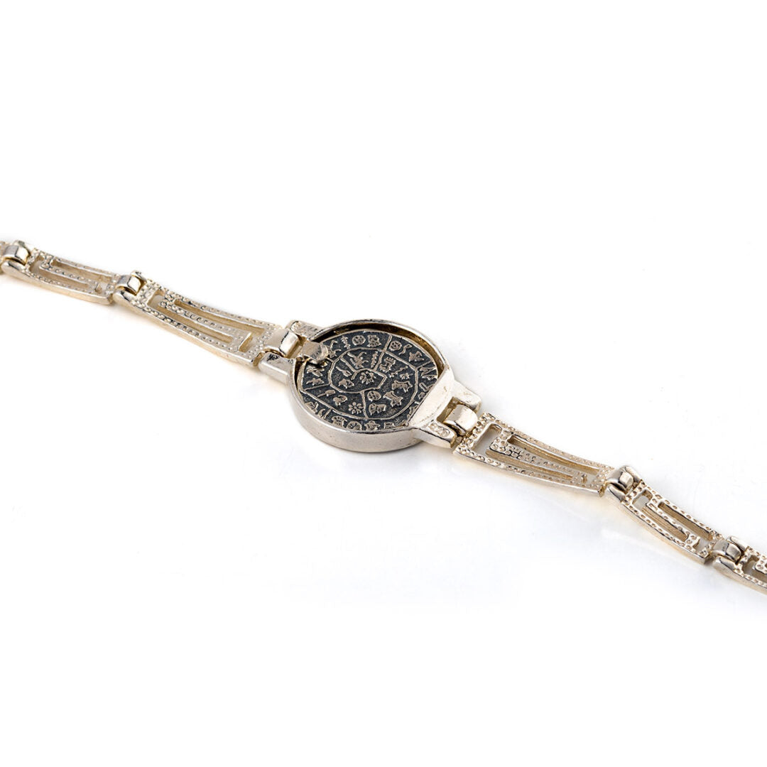 Phaistos Disc Link Bracelet - 925 Sterling Silver