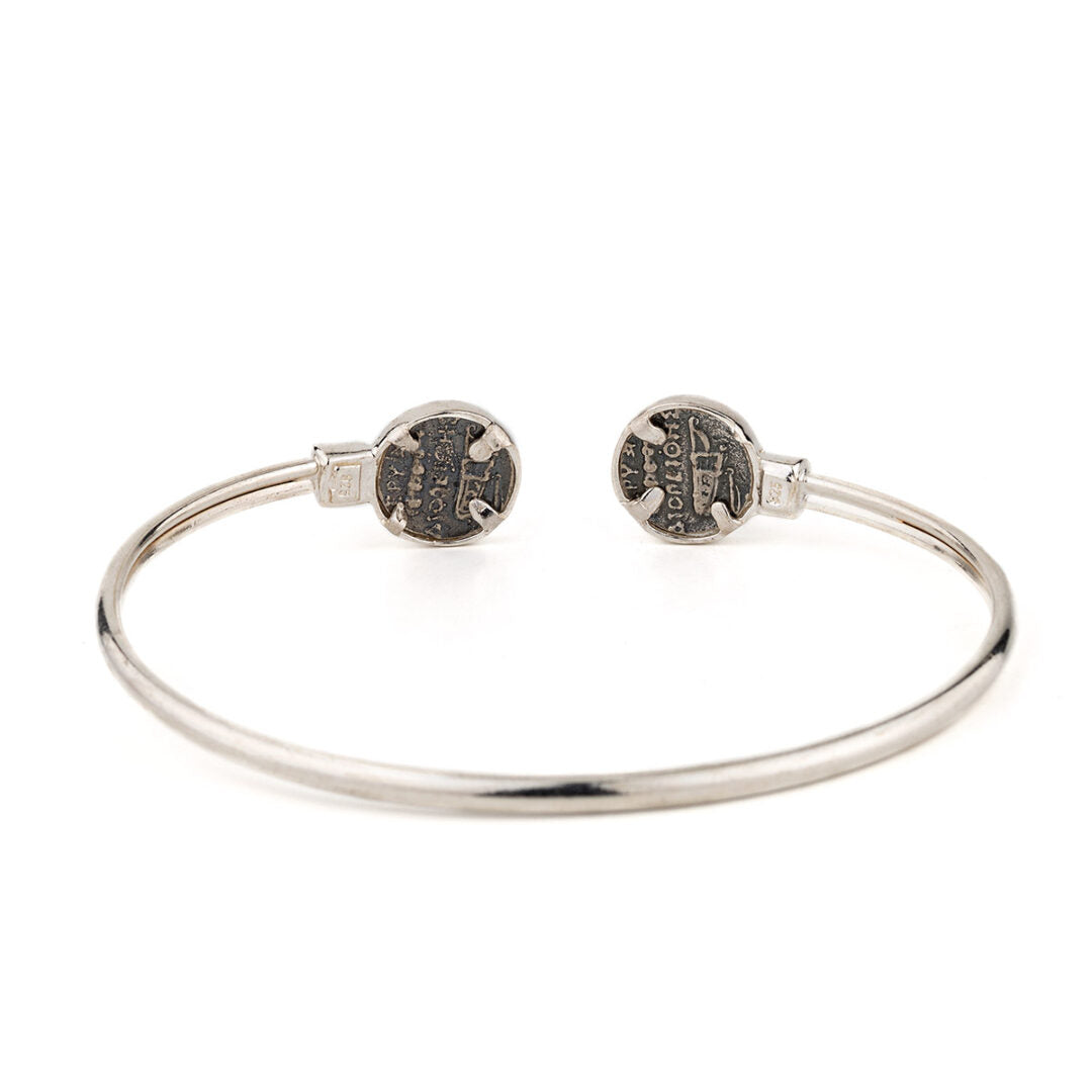 Alexander the Great Coin Cuff Bracelet – 925 Sterling Silver