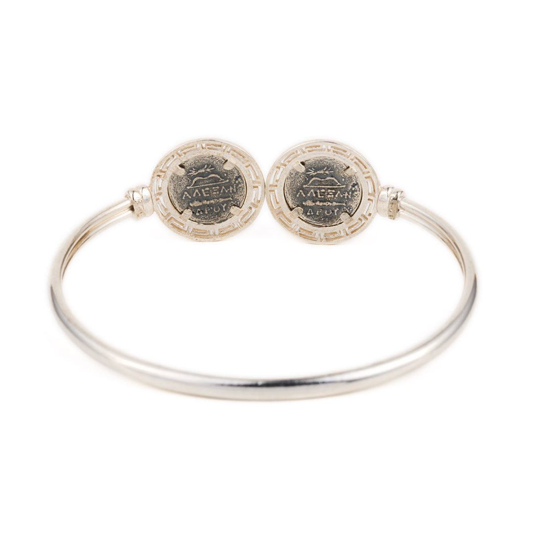Athena Coin Hinge Bracelet – 925 Sterling Silver