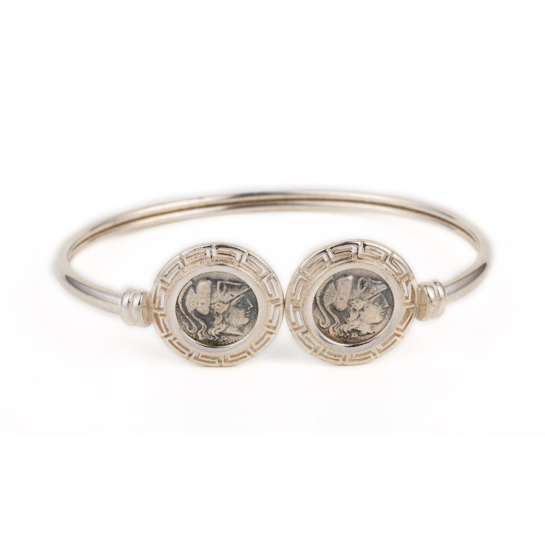 Athena Coin Hinge Bracelet – 925 Sterling Silver