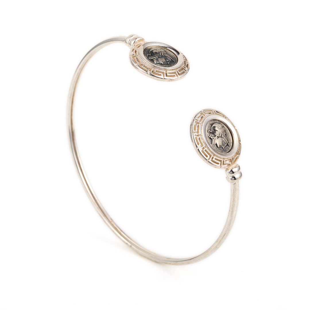 Athena Coin Hinge Bracelet – 925 Sterling Silver