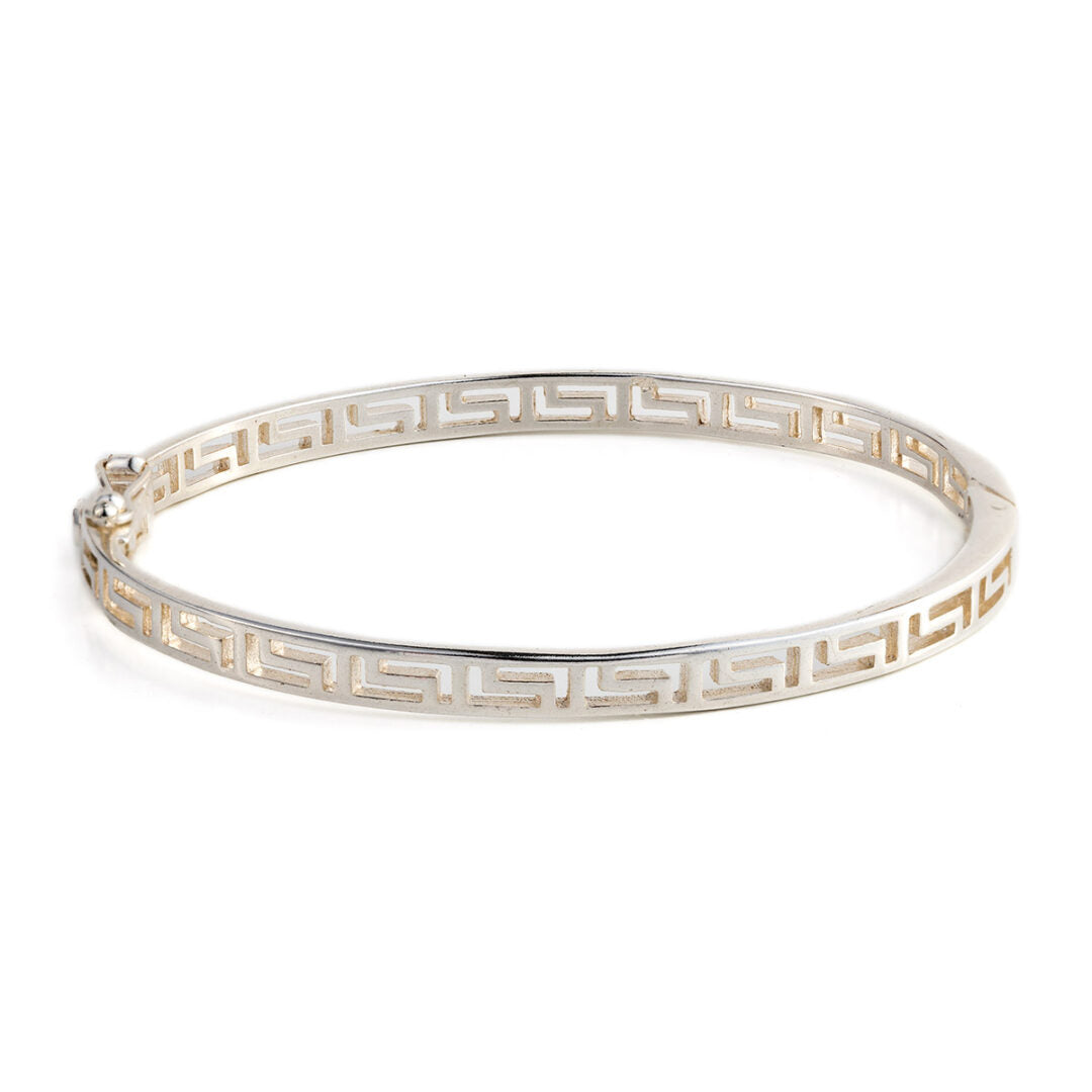 Greek Key Silver Bracelet