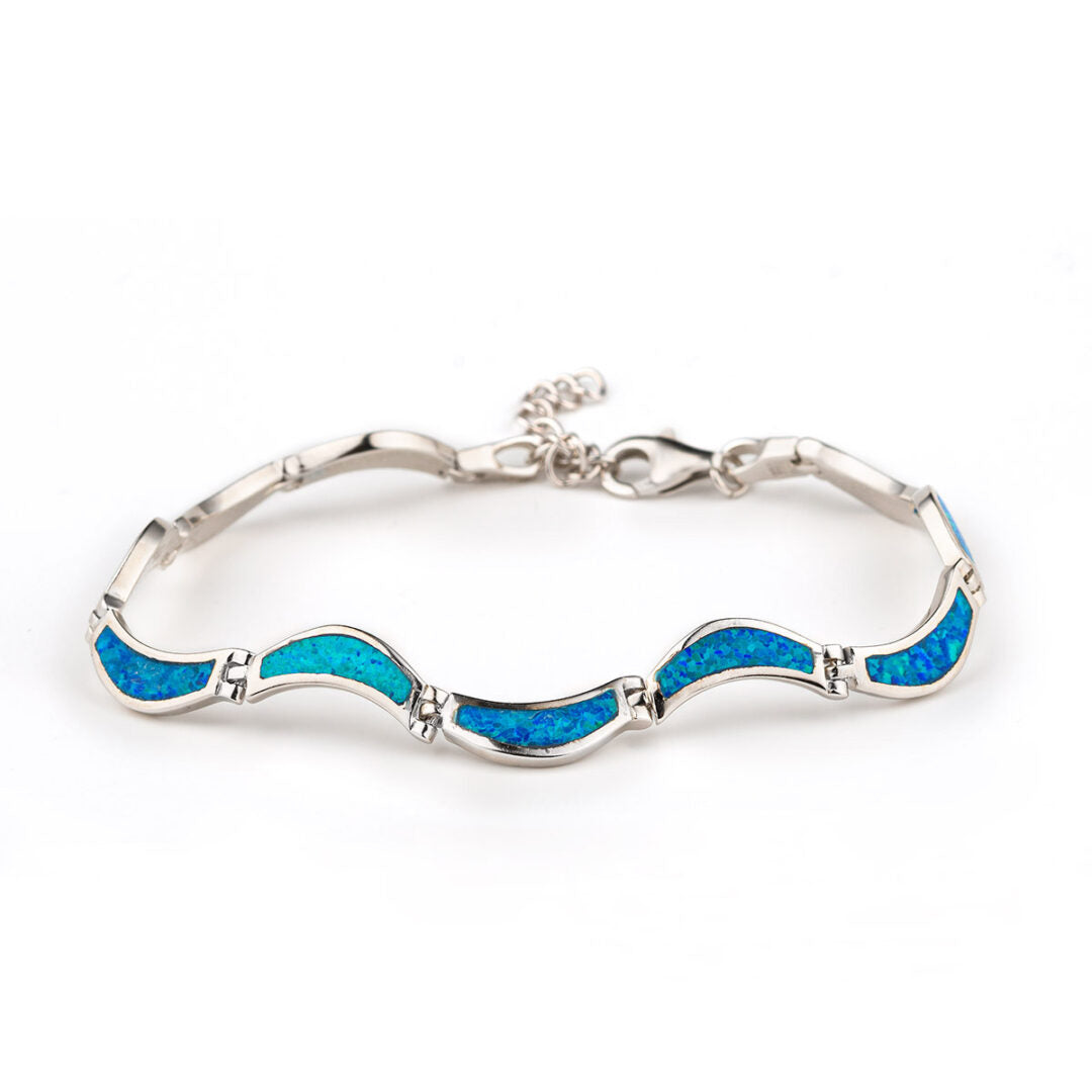 Sterling Silver Blue Opal Bracelet