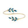 Opal Leaf Bracelet - 925 Sterling Silver and Gold Plated — Blue