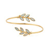 Opal Leaf Bracelet - 925 Sterling Silver and Gold Plated — White