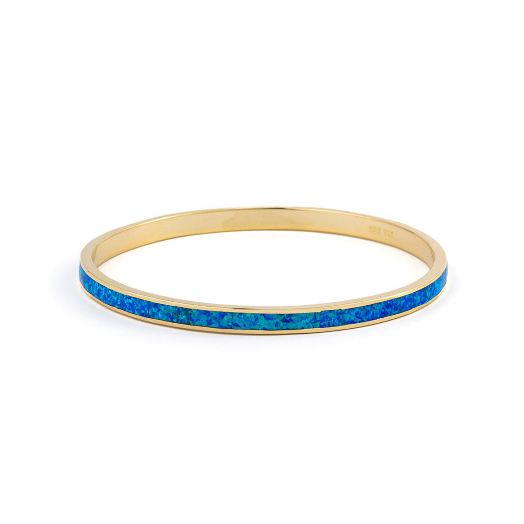 Blue Opal Bracelet Sterling Silver