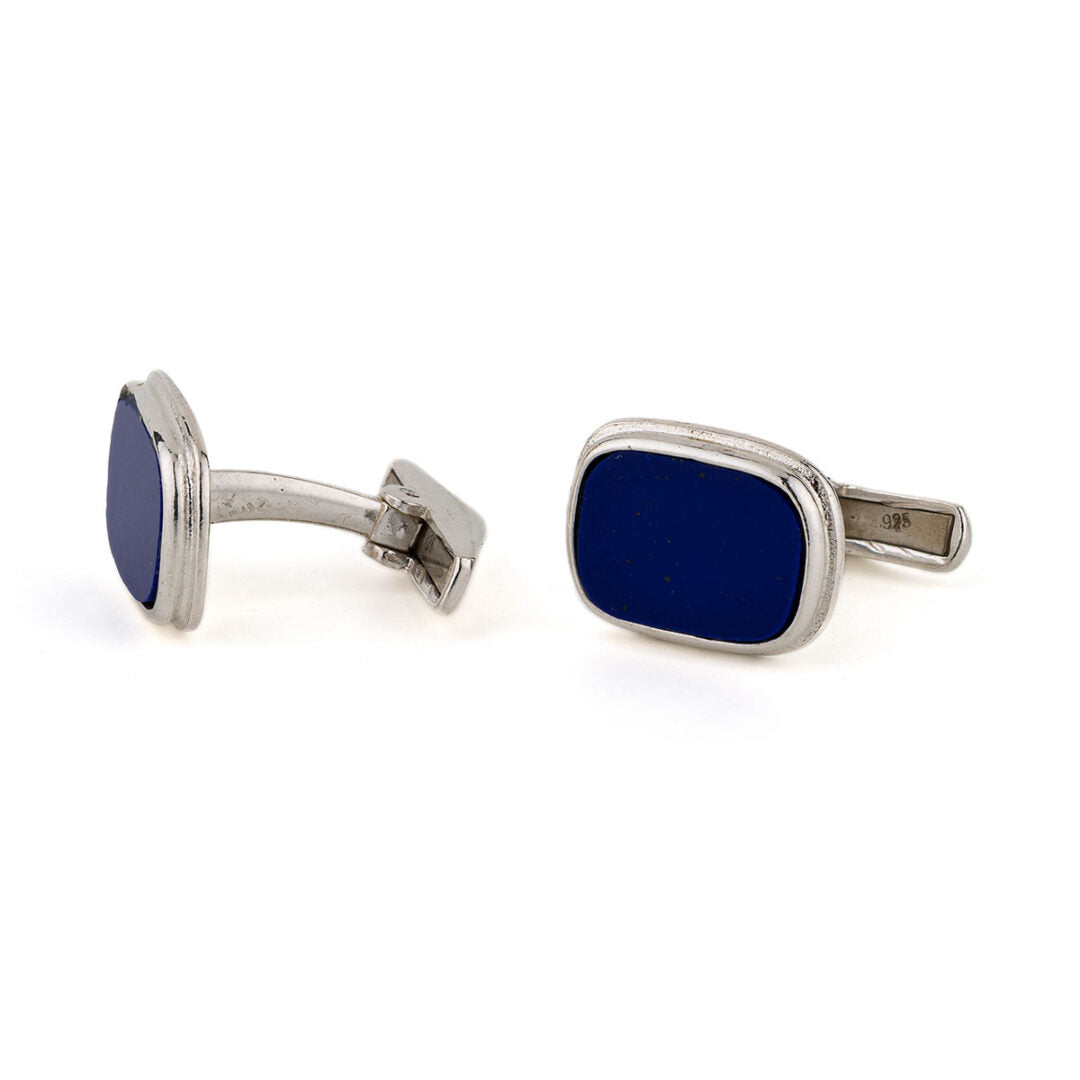 Blue Stone Cufflinks – 925 Sterling Silver
