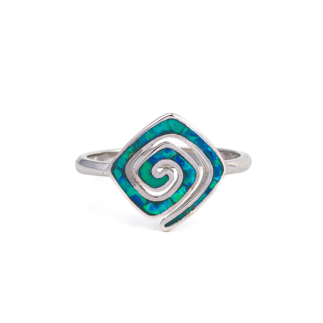 Meander Opal Ring – Sterling Silver 925