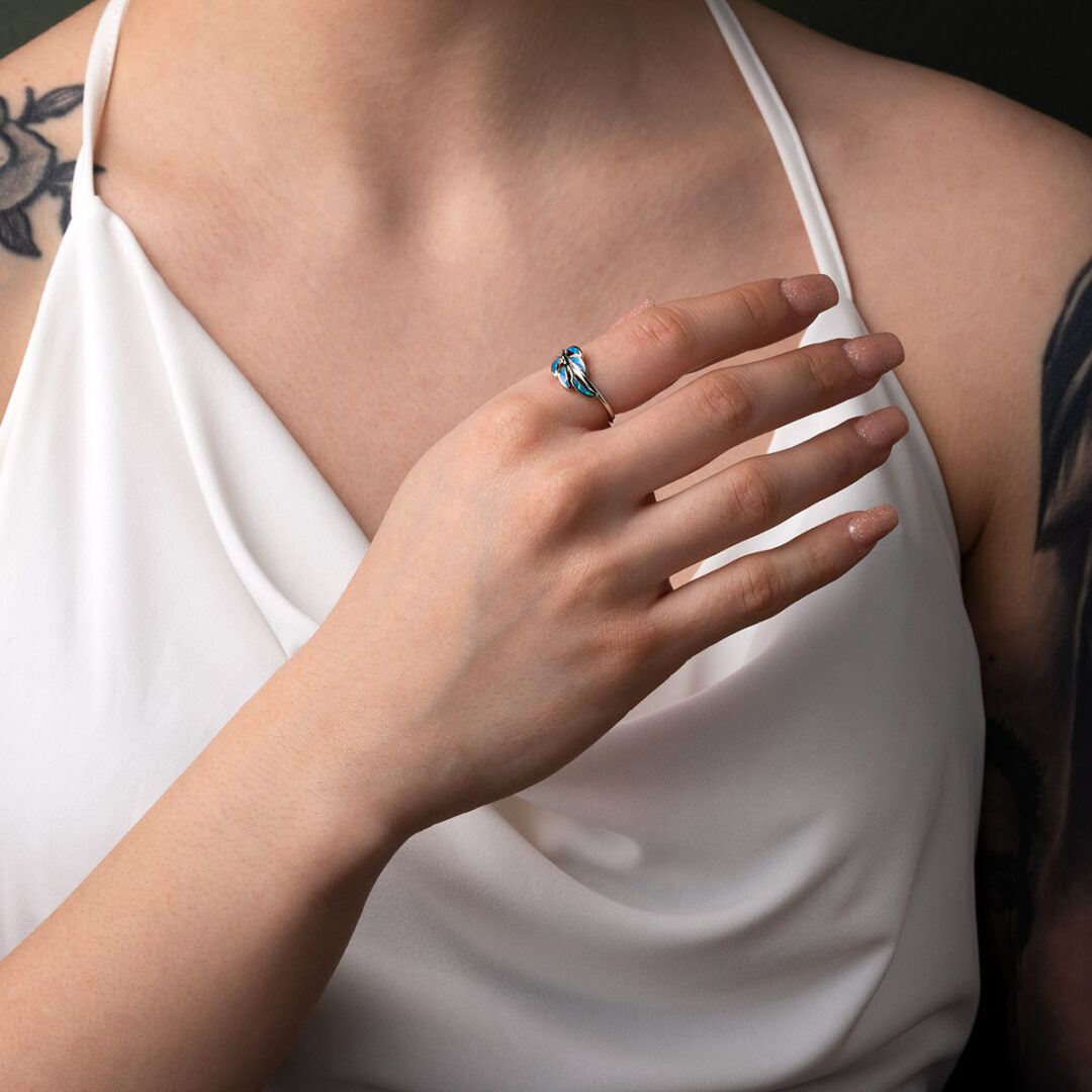 Leaf Opal Ring – Sterling Silver 925