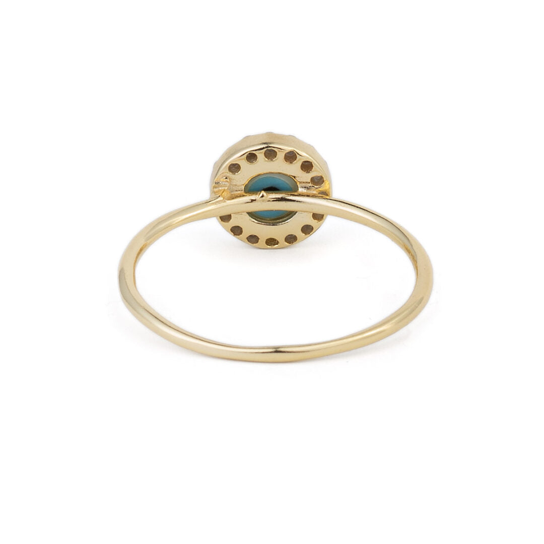 Sterling Silver Tiny Eye Ring with Zircon