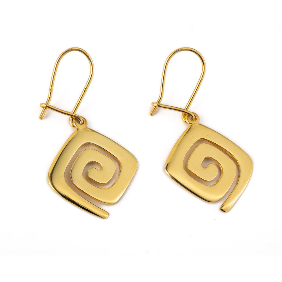 Meander Greek Key - Dangling Earrings
