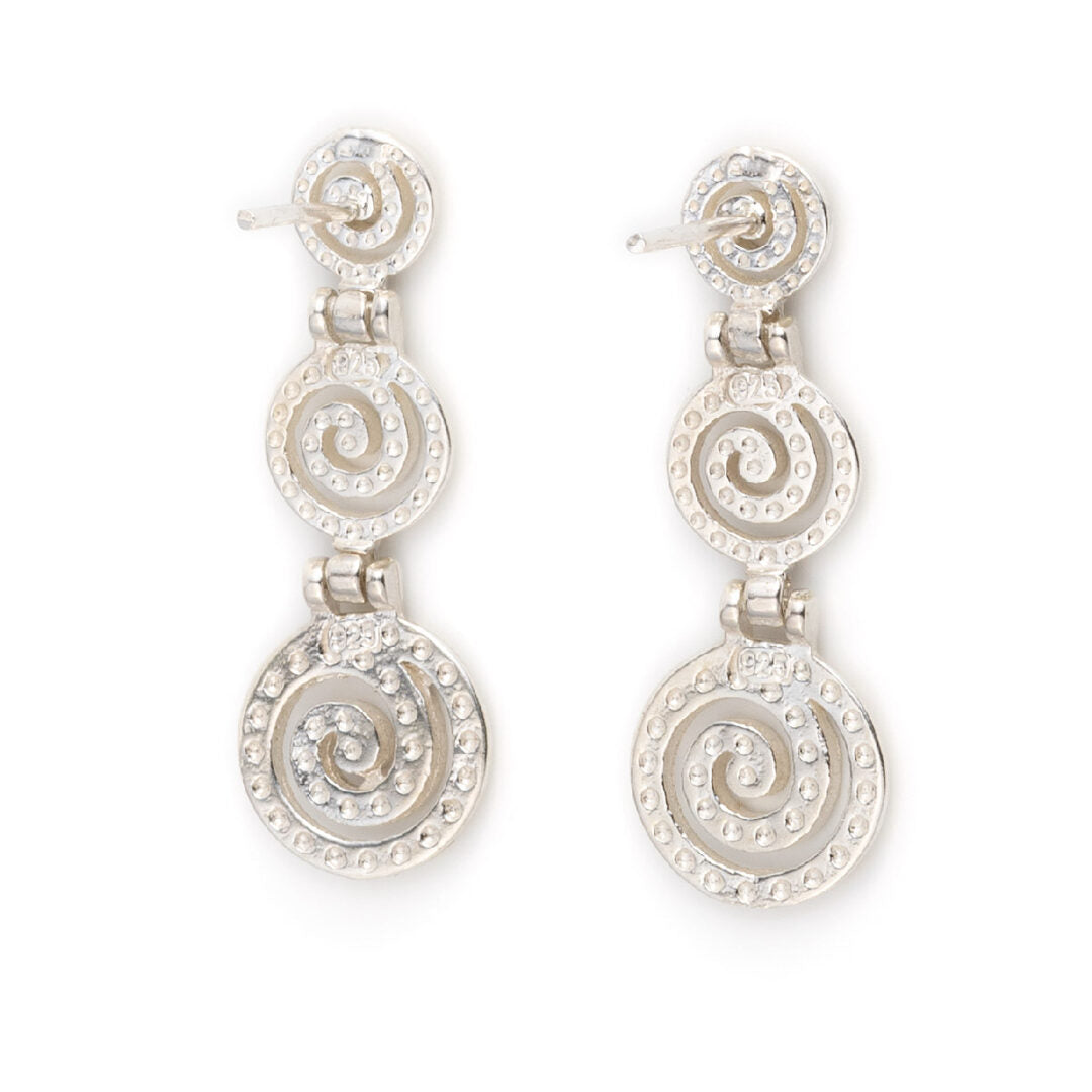 Spirals Dangle Earrings - 925 Sterling Silver