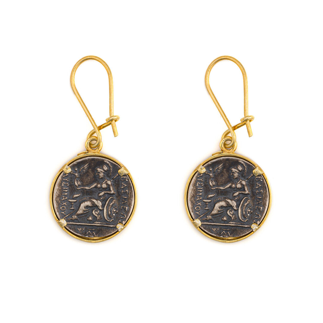 Alexander the Great Earrings - 925 Sterling Silver and Gold Plated