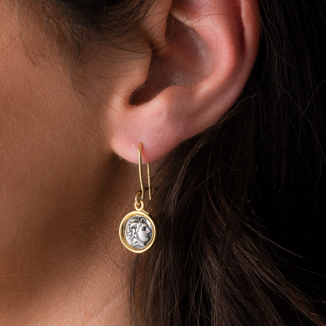 Alexander the Great Earrings - 925 Sterling Silver and Gold Plated