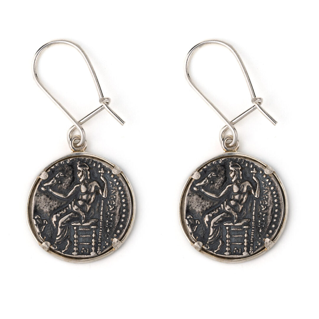 Hercules Coin Earrings - 925 Sterling Silver