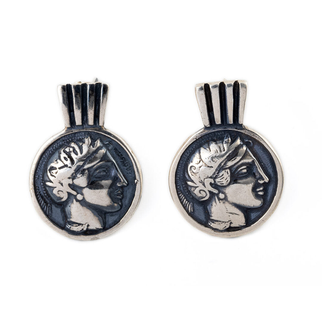 Goddess Athena Coin Earrings