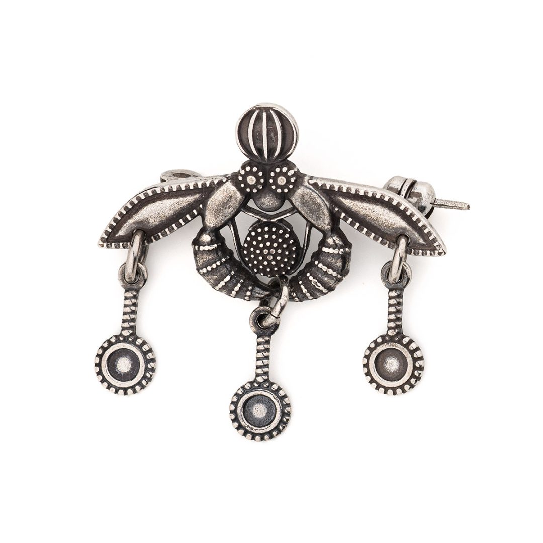 Minoan Bee Brooch 925 Sterling Silver