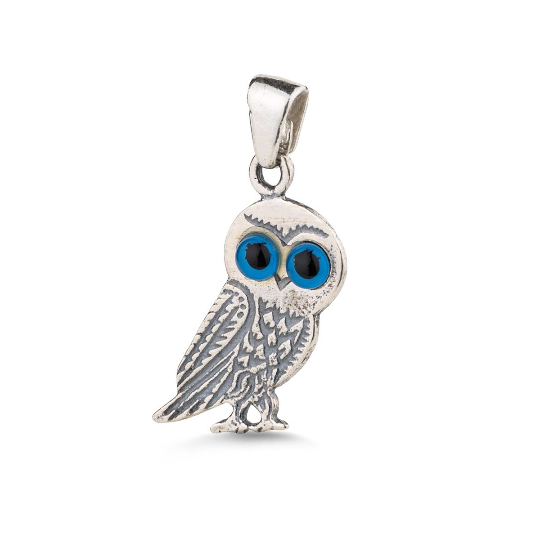 Wisdom Owl Pendant in 925 Sterling Silver