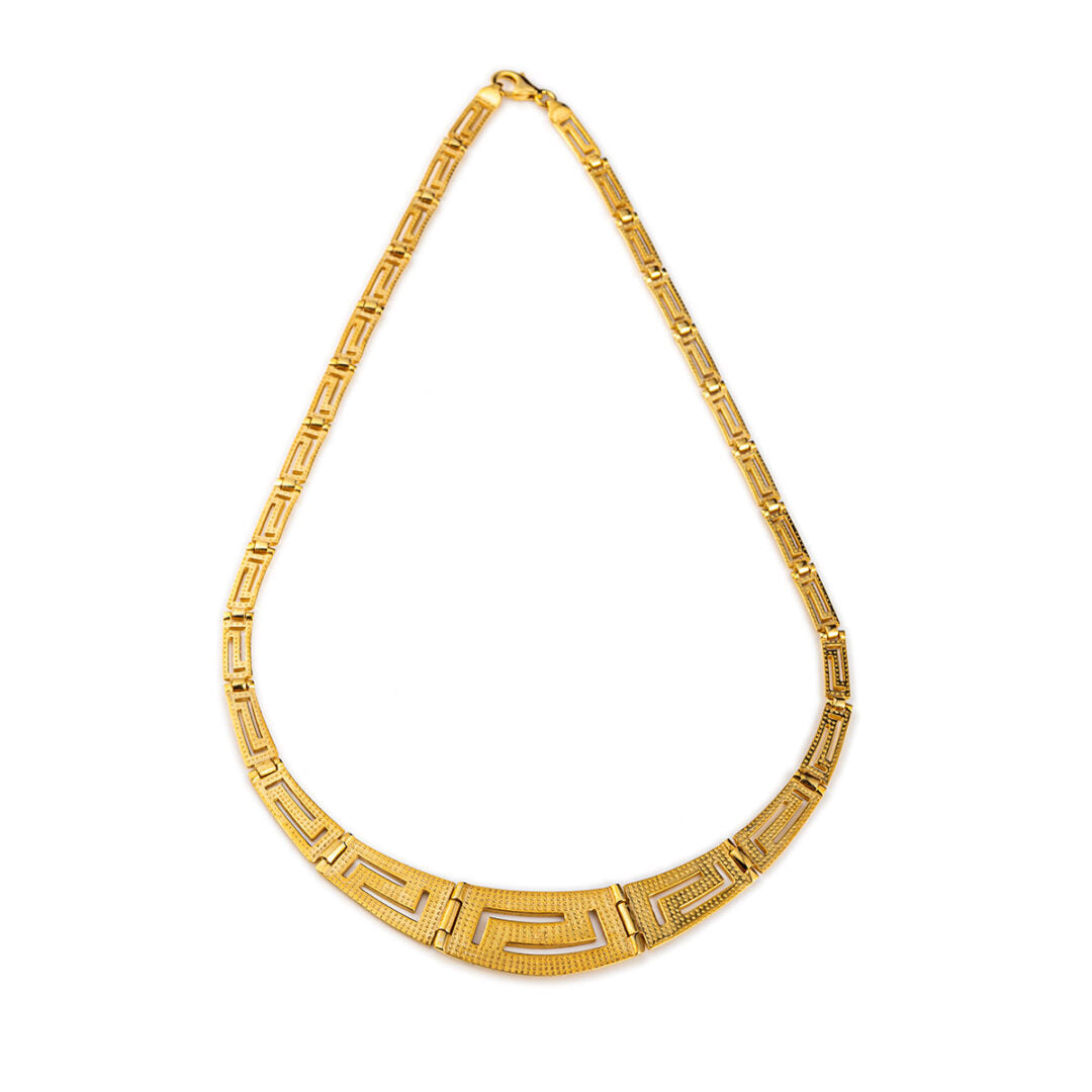 Gold plated meander necklace
