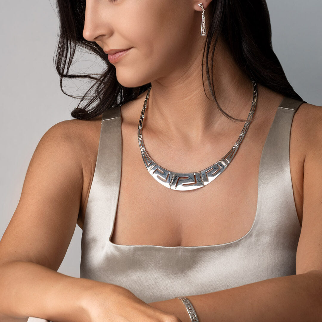 Greek Key Meander Necklace