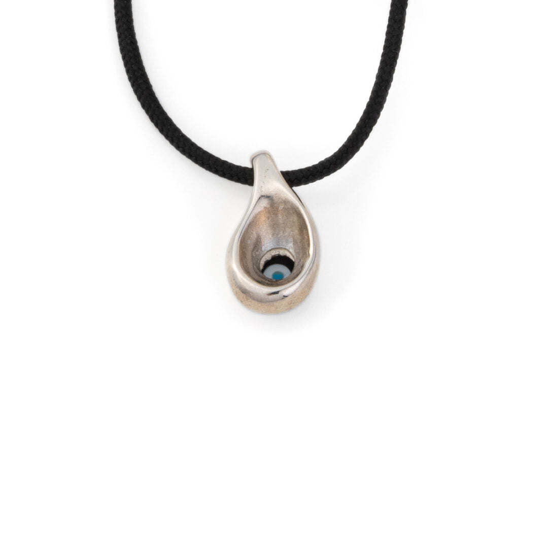 Black Cord Mati Necklace – Sterling Silver