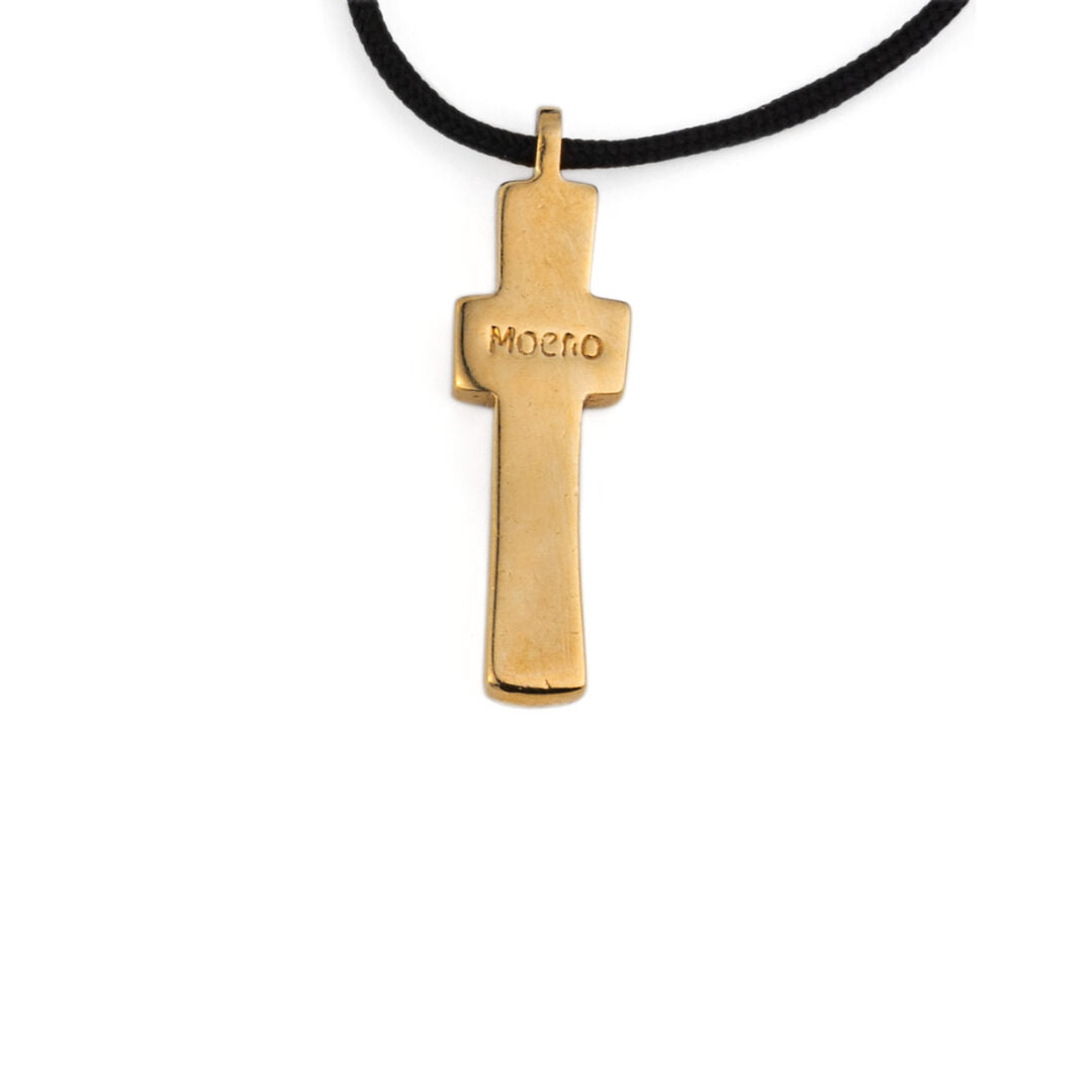 Turquoise Cross Cord Necklace – Sterling Silver and Gold plated — Turquoise