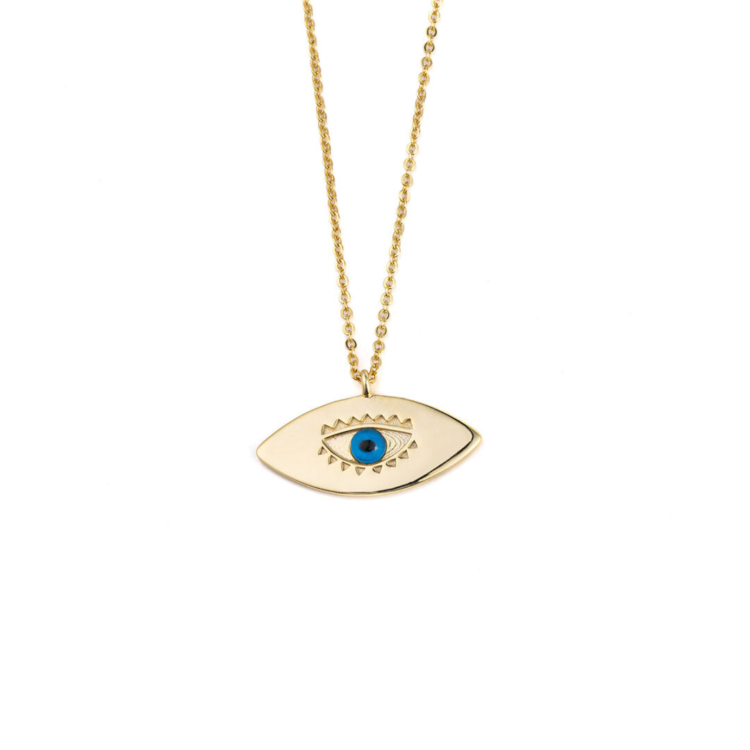 Eye Necklace - 925 Sterling Silver Gold Plated