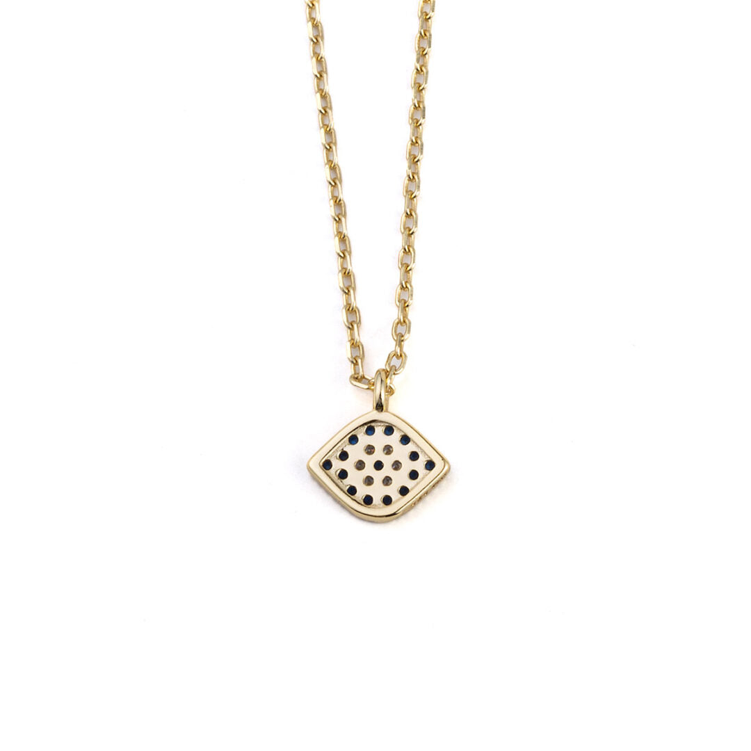 Evil Eye Zircon Necklace - 925 Sterling Silver and Gold Plated