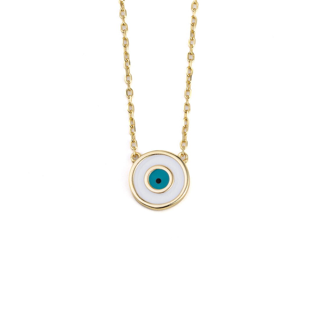 Enamel Evil Eye Necklace