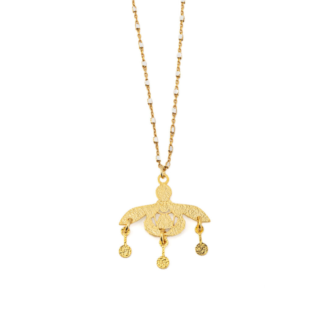 Minoan Bees Necklace – 925 Sterling Silver Gold Plated
