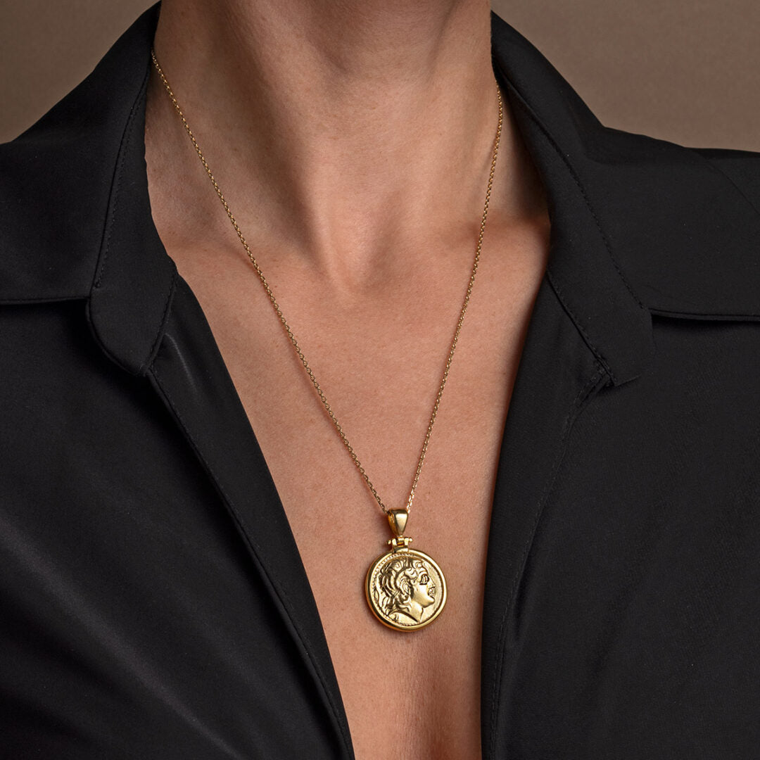 Alexander The Great Pendant - Gold Plated and Sterling Silver