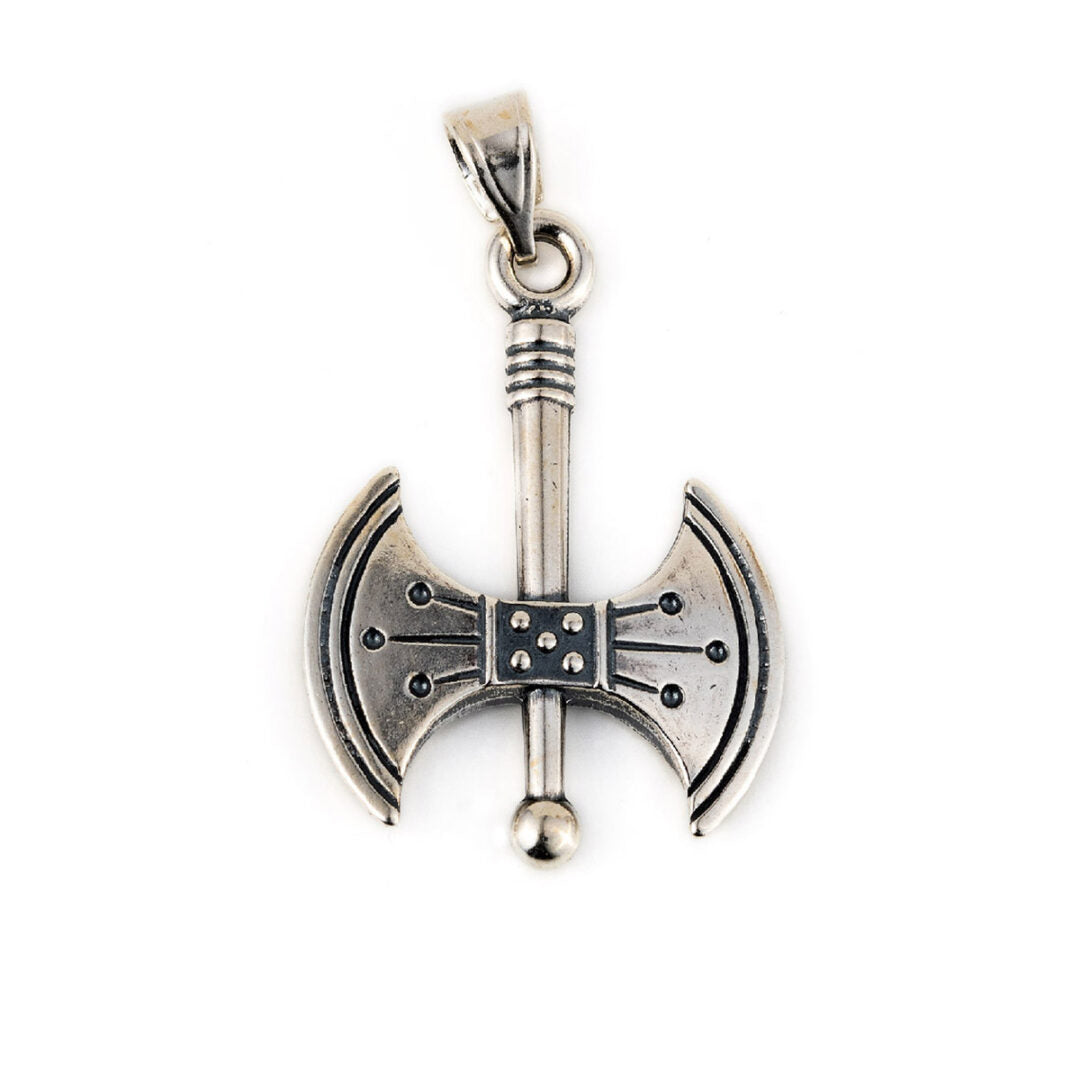 Double Headed Axe Pendant - 925 Sterling Silver