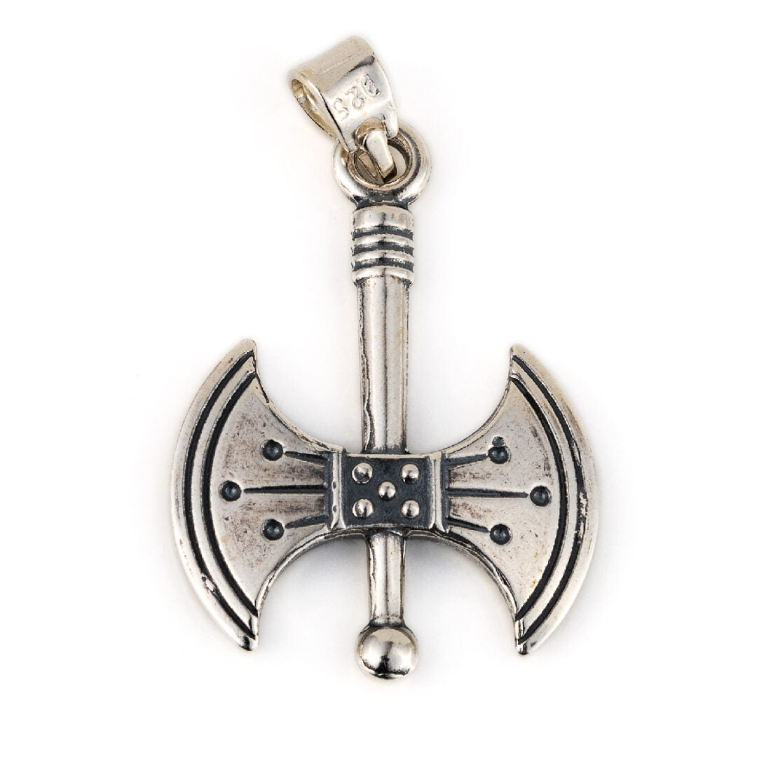 Double Headed Axe Pendant - 925 Sterling Silver