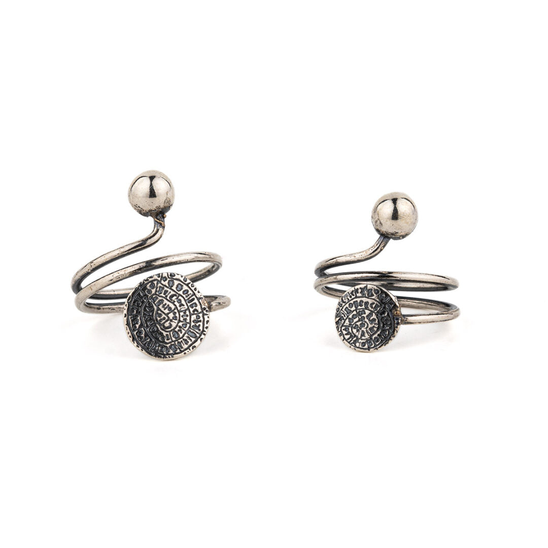 Adjustable Phaistos Ring – 925 Sterling Silver