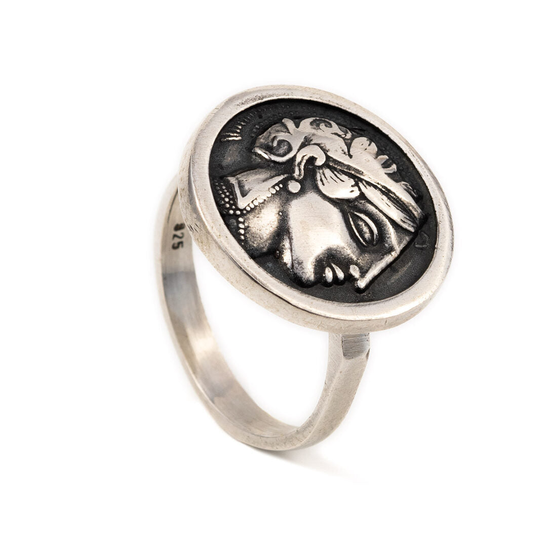 Athena Goddess of Wisdom Ring - Sterling Silver