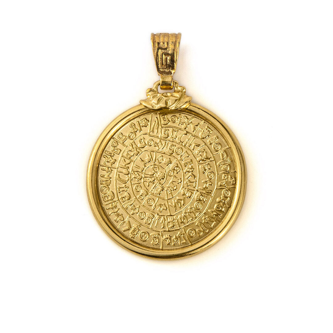 Gold Plated Minoan Phaistos Disc Pendant