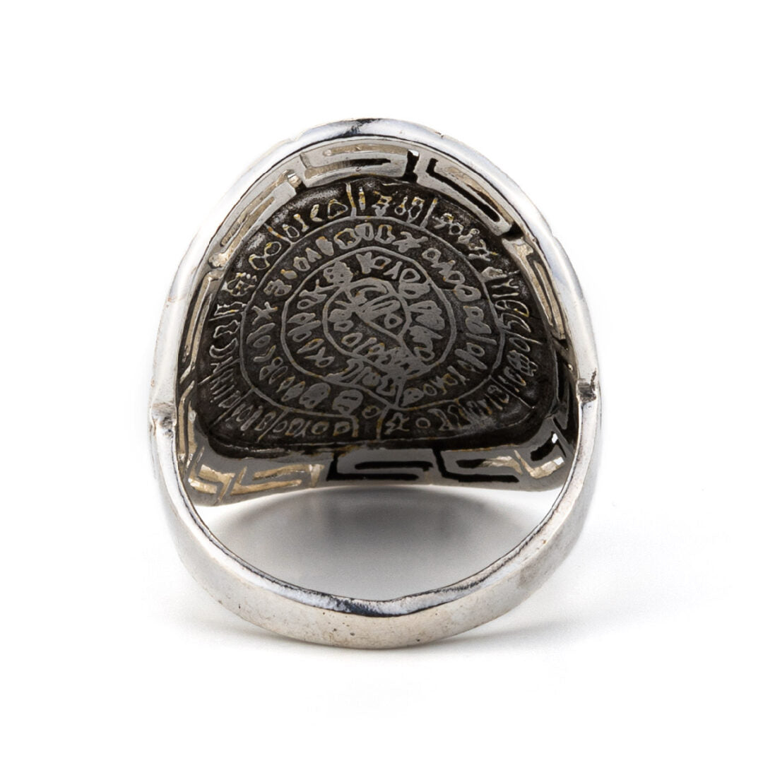 Phaistos Disc Meander Ring - 925 Sterling Silver