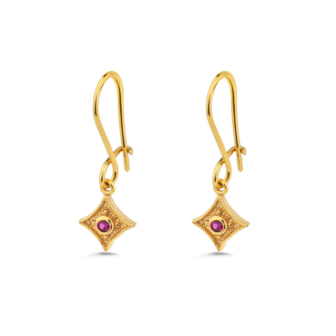 Byzantine Star Earrings with Zircon