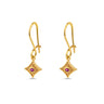 Byzantine Star Earrings with Zircon — Red