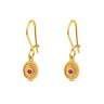 Byzantine Oval Earrings with Zircon — Red