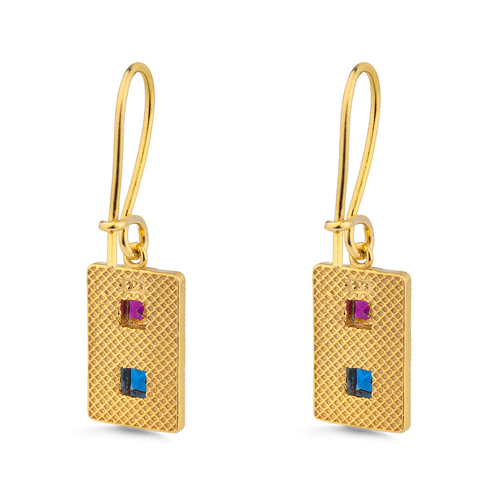 Byzantine Rectangular Earrings with Zircon