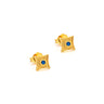 Byzantine Mini Star Stud Earrings with Zircon — Blue