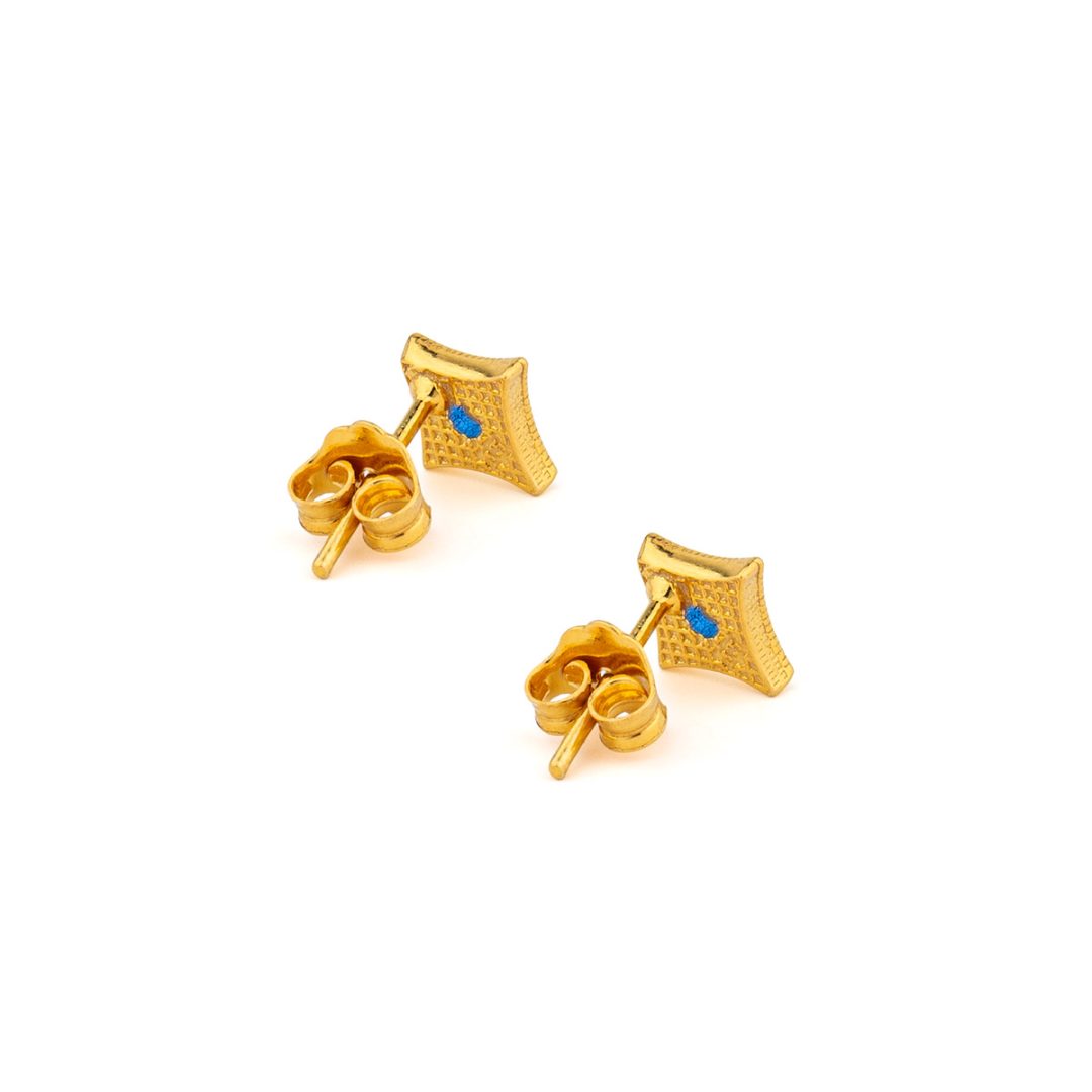 Byzantine Mini Star Stud Earrings with Zircon — Red