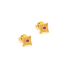 Byzantine Mini Star Stud Earrings with Zircon — Red