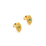 Mini Evil Eye Stud Earrings with Zircon — Green