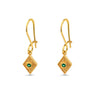 Byzantine Rhombus Earrings with Zircon — Green